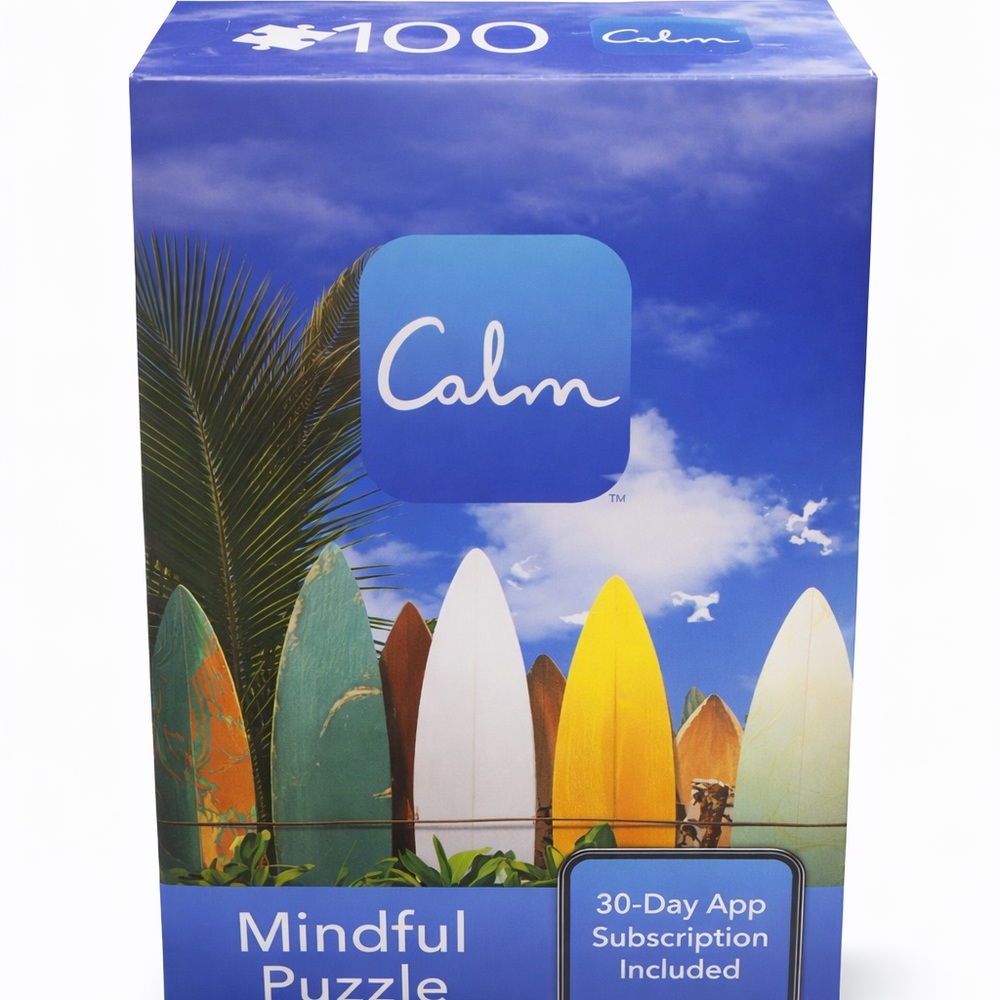 Calm Mindful Puzzle 100 Pieces – Surfboard Design – 30 Day Calm App Included